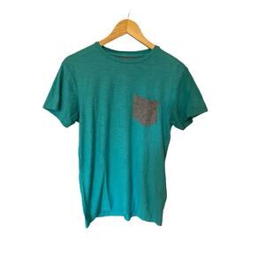 Men’s Sunday Work Clothes Sz S Small Blue T-Shirt Short Sleeve Pocket Chevron